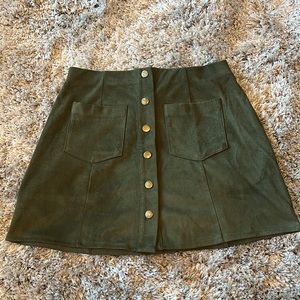 Forever 21 Button Front Suede Skirt
